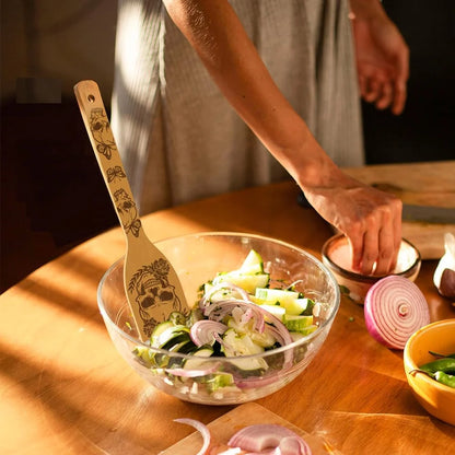 Engraved Bamboo Kitchen Utensil Set 6PCS