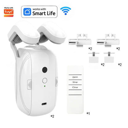 WiFi & Bluetooth Smart Curtain Opener with Remote & App Control