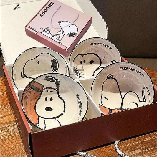Snoopy Ceramic Bowl Set – 4pcs Gift Box