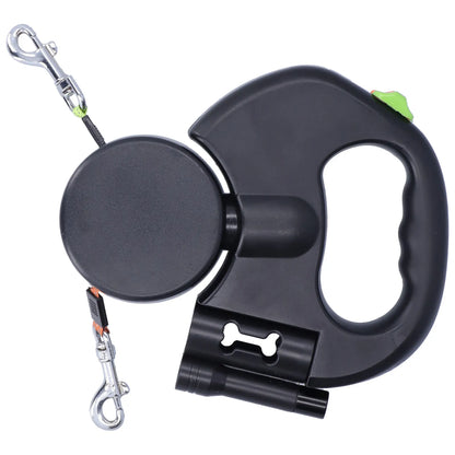 Tangle-Free Dual Retractable Dog Leash with LED