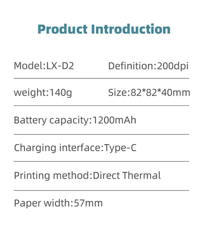 Mini Wireless Thermal Printer – Inkless Pocket Sticker Printer