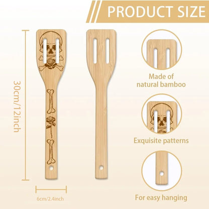 Engraved Bamboo Kitchen Utensil Set 6PCS