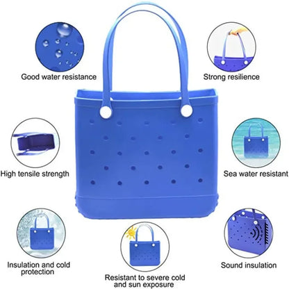 Waterproof EVA Rubber Tote Bag – M/L/XL Beach & Picnic Basket