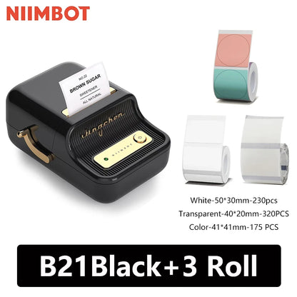 NiiMbot B21 Bluetooth Label Maker with Extra Rolls