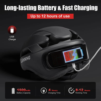 Smart LED Bike Helmet with App Control
