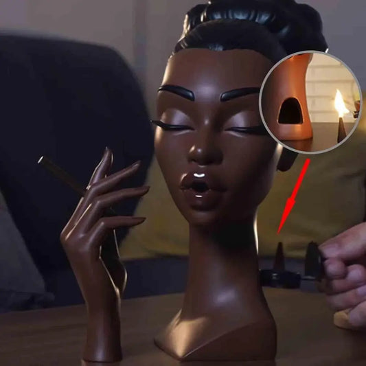 NEW Black Woman Head Incense Burner