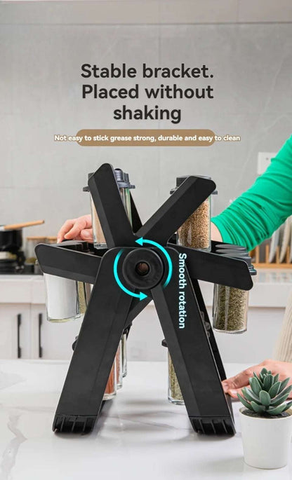 Rotating Spice Rack with 12 Bottles