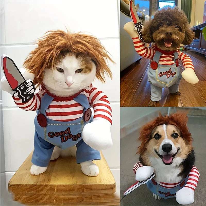 Scary Doll Pet Costume Outfit