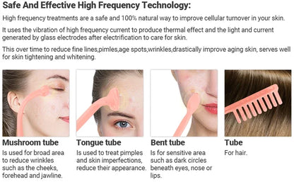 Portable High Frequency Skin Therapy Wand Kit