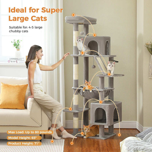 180cm Large Cat Tree Tower with Hammock