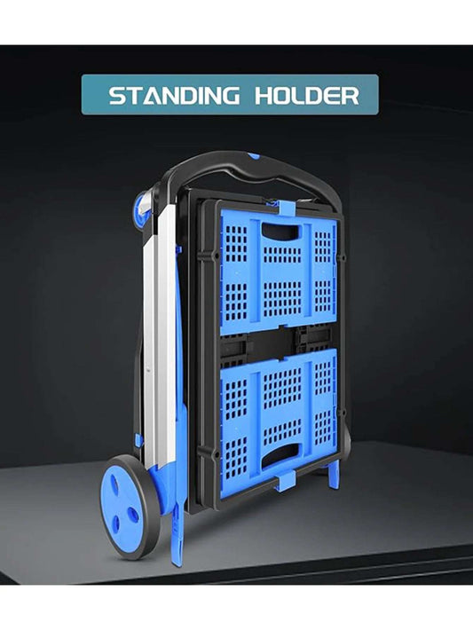 2-Tier Folding Shopping Cart with Brake