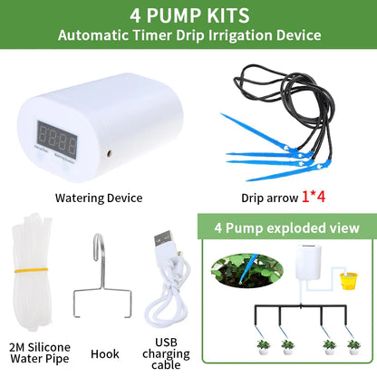 Automatic Timer Drip Irrigation Kit 4/8/12/16 Pump