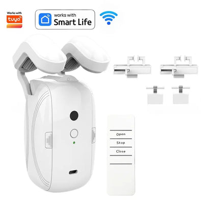WiFi & Bluetooth Smart Curtain Opener with Remote & App Control