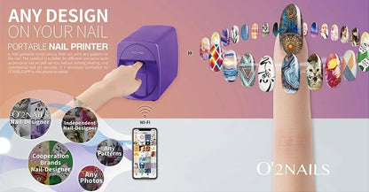 Smart 2400dpi Portable 3D Nail Printer