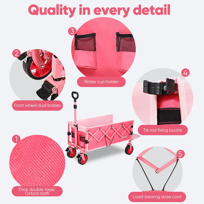 Collapsible Folding Wagon Cart 330lbs