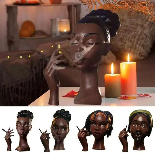 NEW Black Woman Head Incense Burner