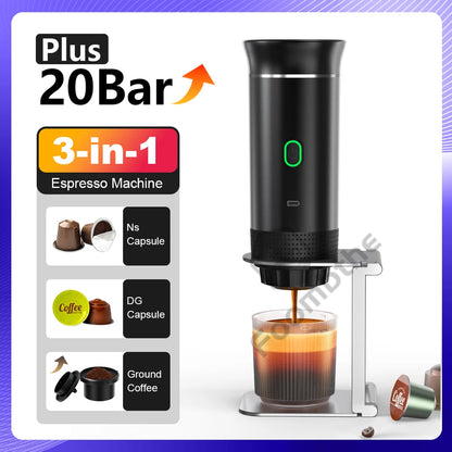 Portable 20-Bar Espresso Maker for Home Travel Camping