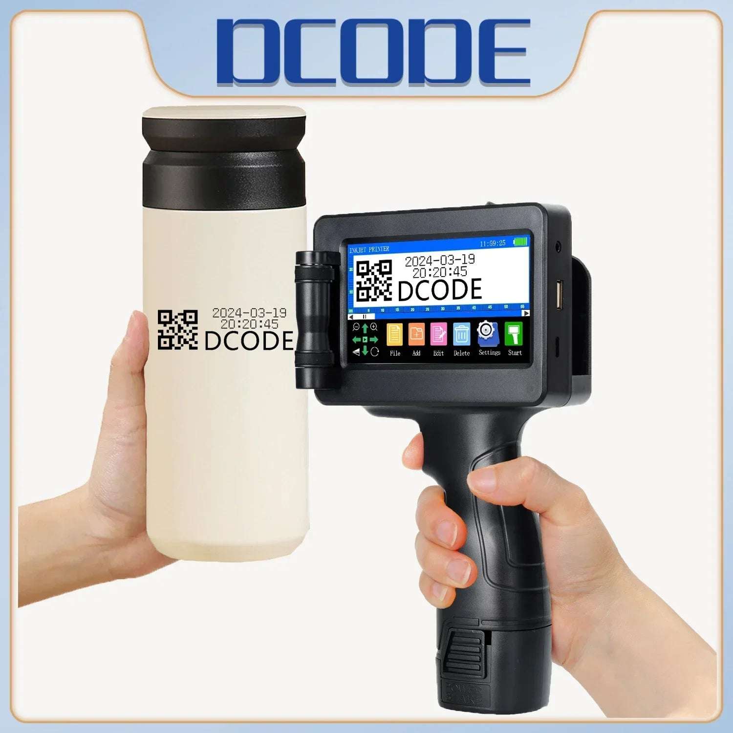 Handheld Inkjet Printer – 600DPI Portable Label Gun