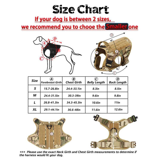 Camouflage Tactical Dog Harness with Leash Set