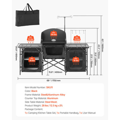 Folding Outdoor Camping Kitchen Grill Station