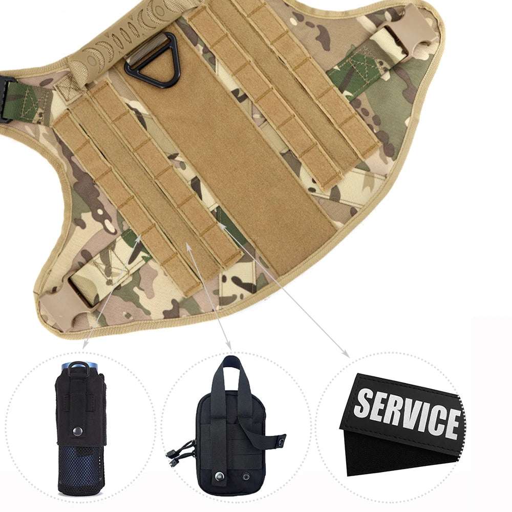 Camouflage Tactical Dog Harness with Leash Set