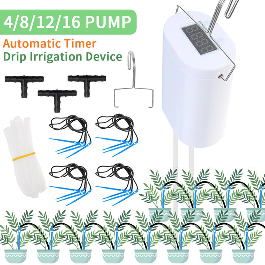 Automatic Timer Drip Irrigation Kit 4/8/12/16 Pump