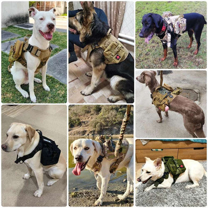Camouflage Tactical Dog Harness with Leash Set