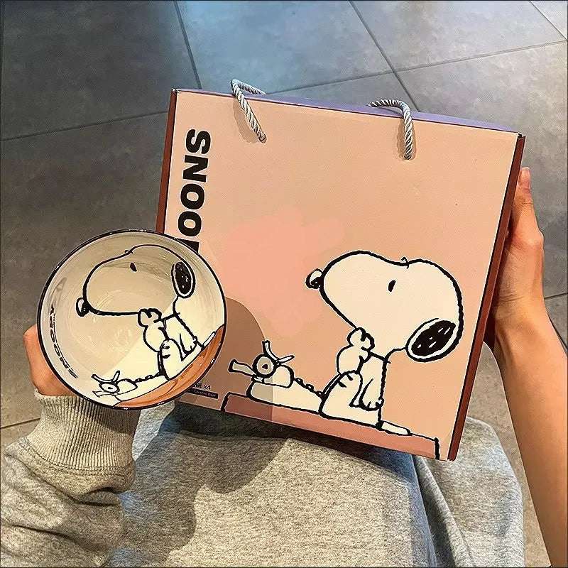 Snoopy Ceramic Bowl Set – 4pcs Gift Box