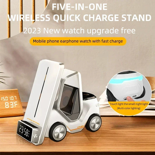 5-in-1 Wireless Charging Station Clock