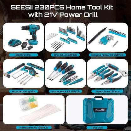 Seesii 21V Cordless Drill Set
