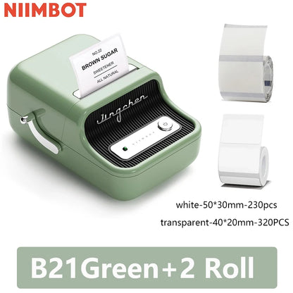 NiiMbot B21 Bluetooth Label Maker with Extra Rolls