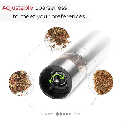 Electric Salt and Pepper Grinder Set with Light