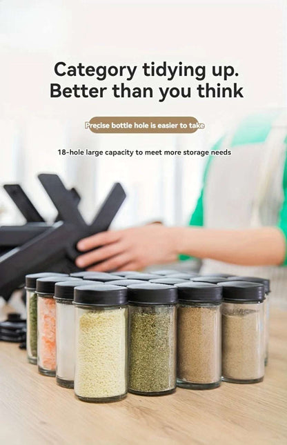 Rotating Spice Rack with 12 Bottles