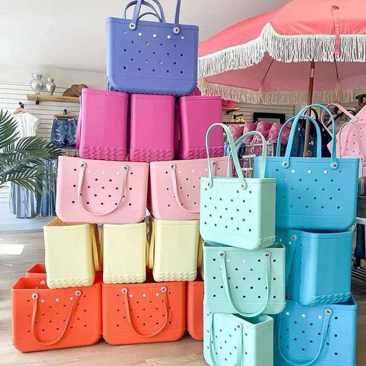 Waterproof EVA Rubber Tote Bag – M/L/XL Beach & Picnic Basket