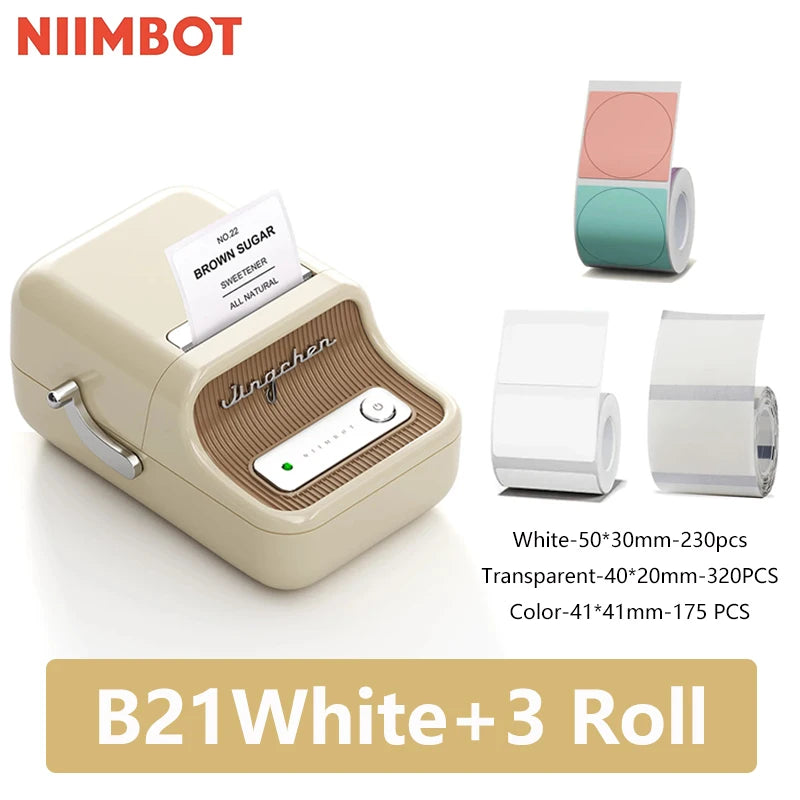 NiiMbot B21 Bluetooth Label Maker with Extra Rolls
