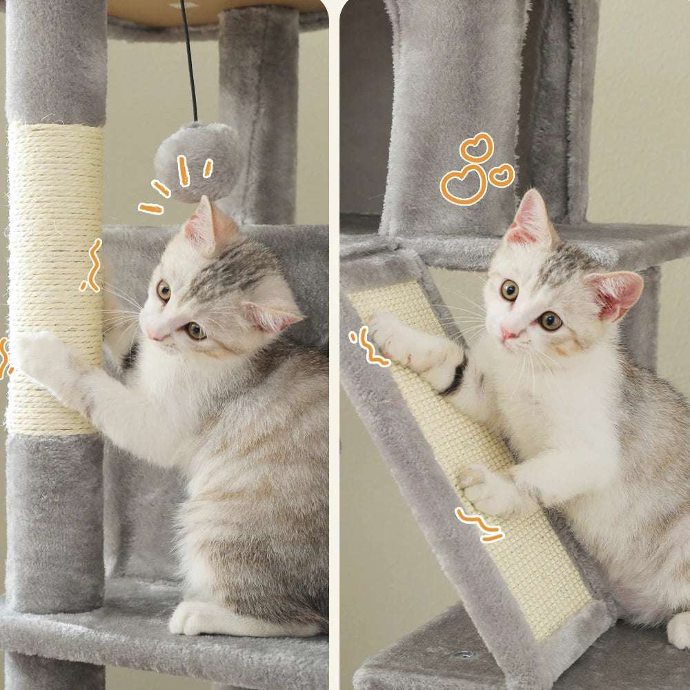 180cm Large Cat Tree Tower with Hammock