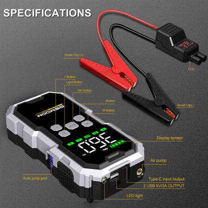 BSMOOM Car Jump Starter with Air Pump – 21800mAh/26800mAh