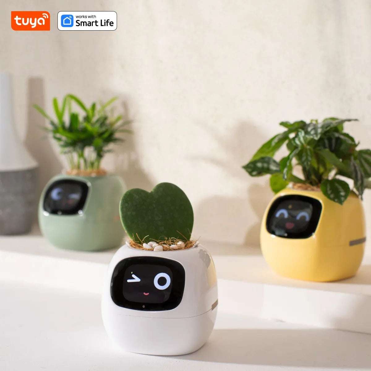 Smart Emoji Plant Pot – AI Interactive Flowerpot