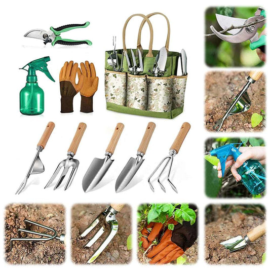 9PCS Garden Tool Set with Tote Bag