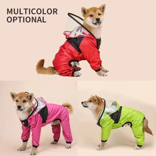 Fashion Waterproof Dog Raincoat with Hood