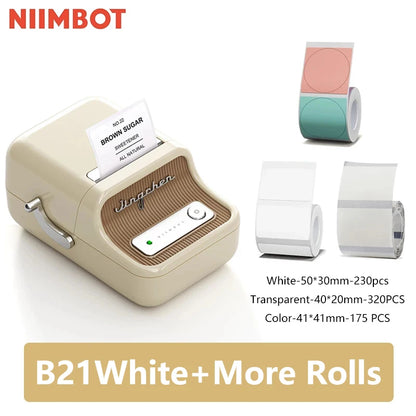 NiiMbot B21 Bluetooth Label Maker with Extra Rolls