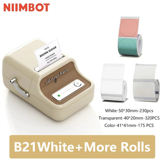 NiiMbot B21 Bluetooth Label Maker with Extra Rolls