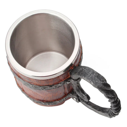 500ml Viking Style Wooden Insulated Mug
