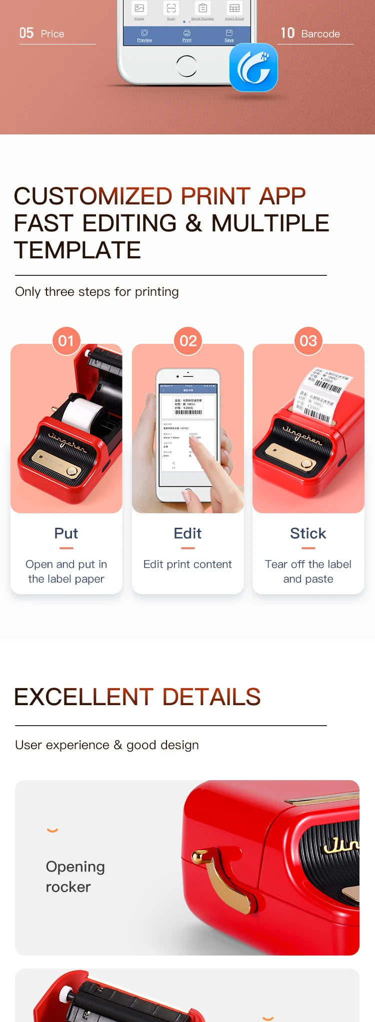 NiiMbot B21 Bluetooth Label Maker with Extra Rolls
