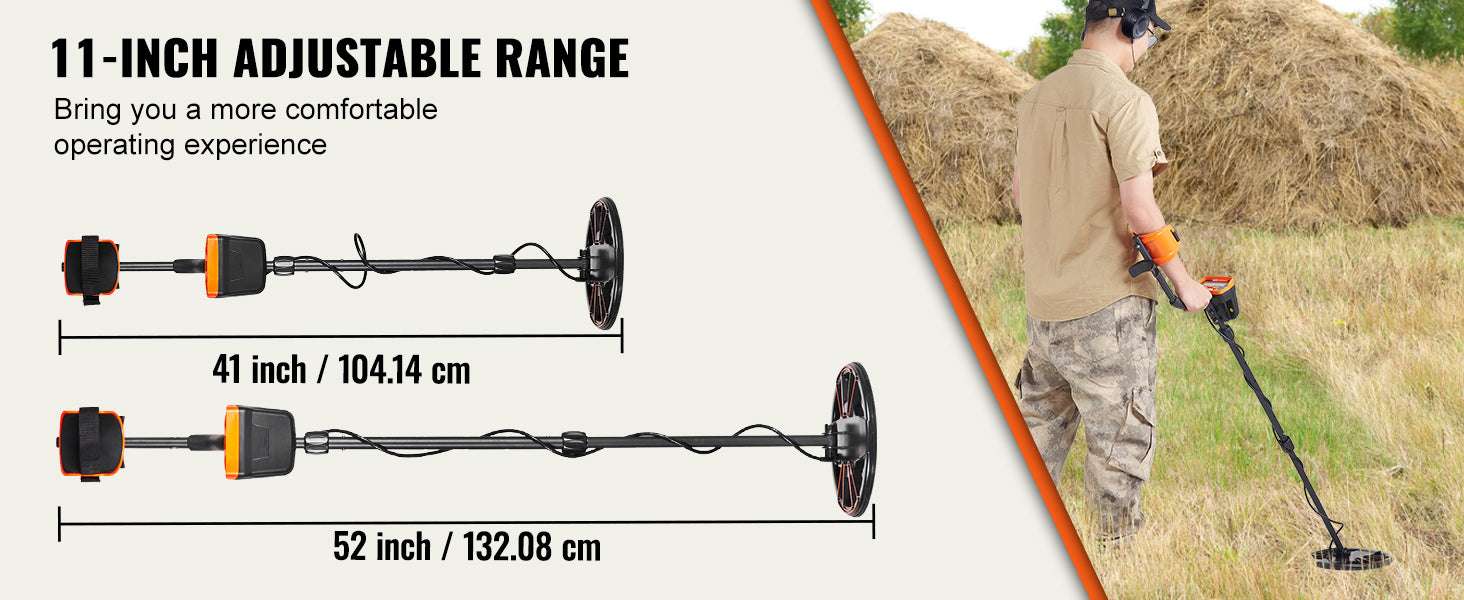 Portable Metal Detector with Adjustable Stem
