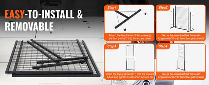 2-Pack Wire Grid Panel Tower with Hooks
